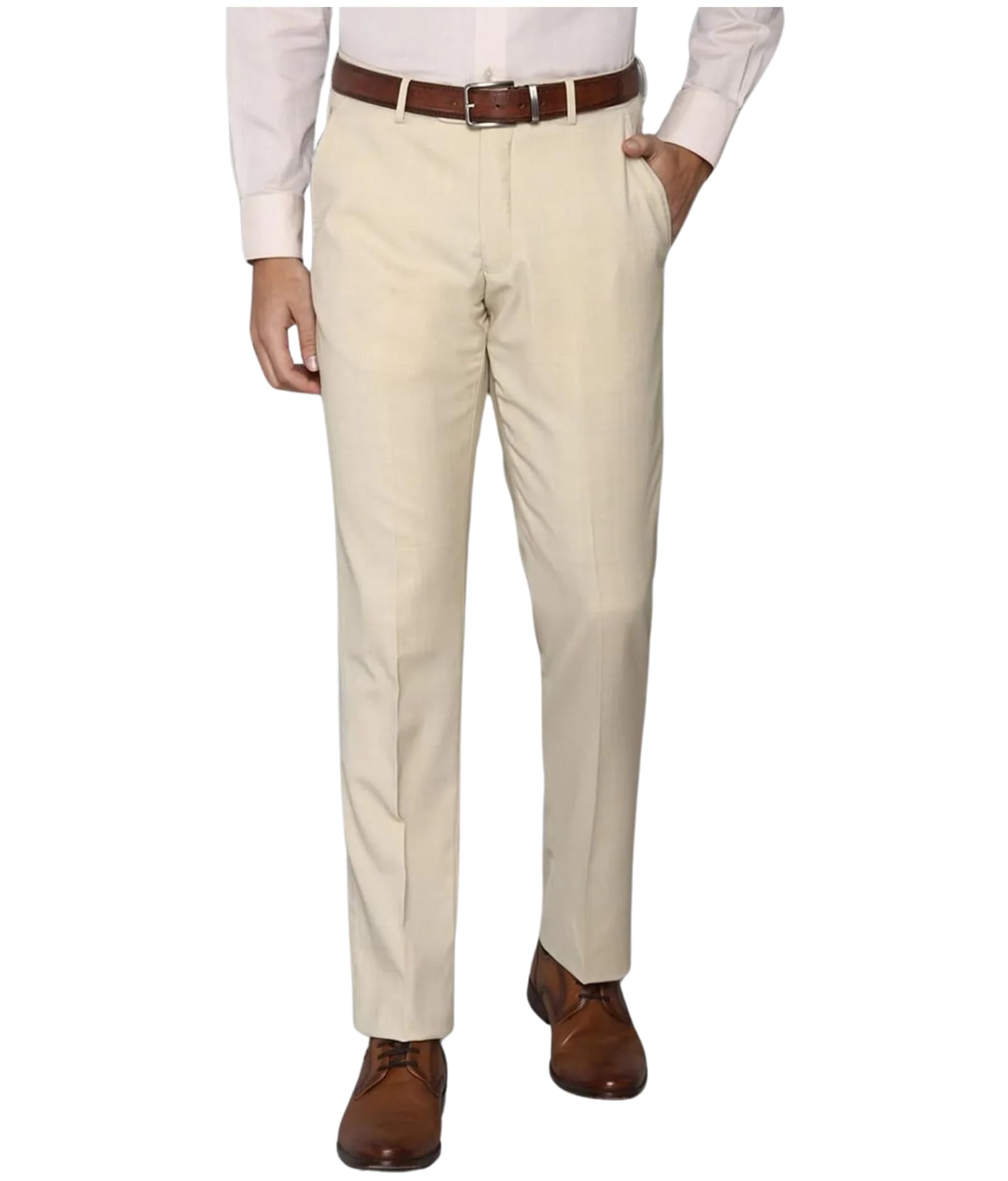 cliths Men's Slim Fit Flat Front Formal Trousers - Perfect Suit Pants for Office and Work Wear-picture-26
