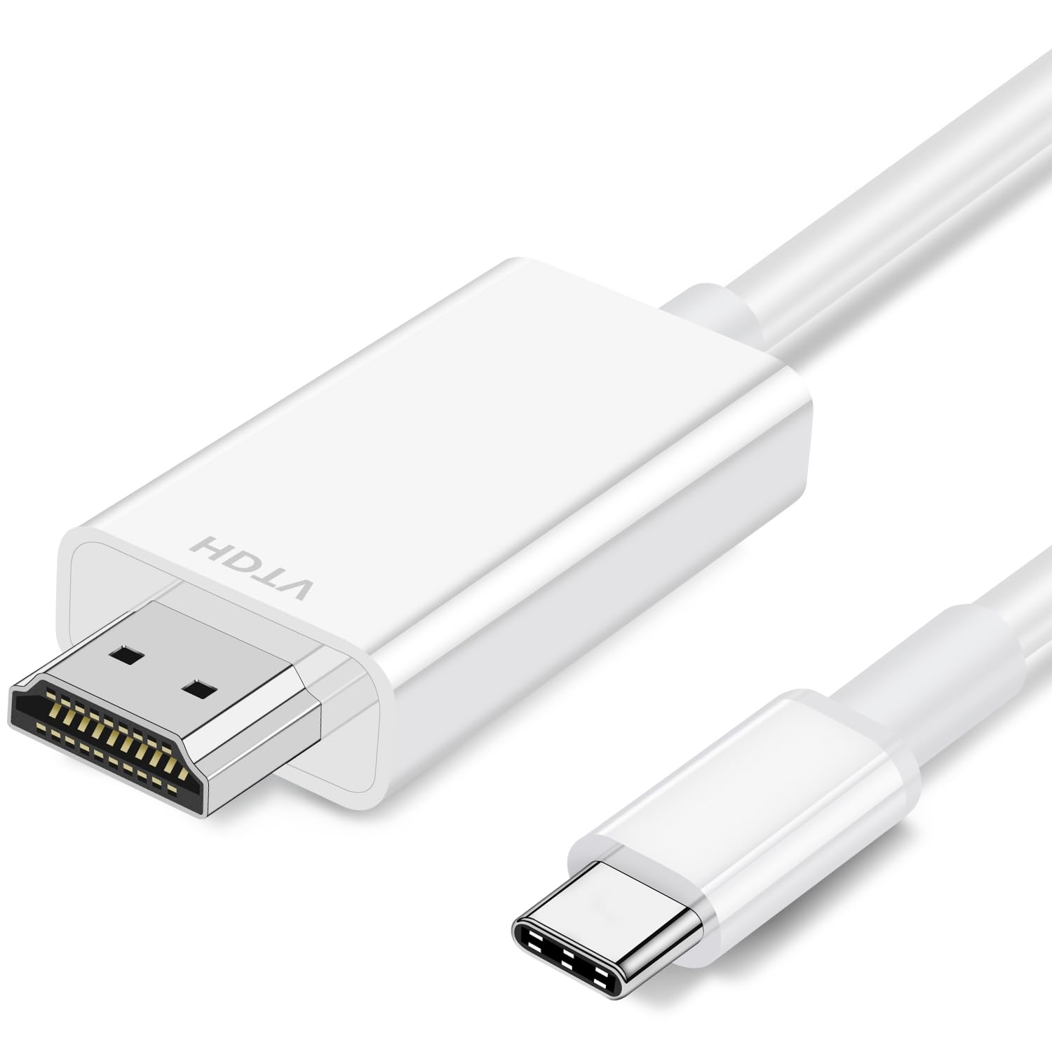 USB Type C HDMI 変換ケーブル，1M【4K@30Hz HDR対応 音声同期】 タイプC to hdmi 映像出力 USB-C HDMIケーブルThunderbolt 3/4 iPhone17 16 15 Max Plus,アイフォン15 16 17,Samsung Galaxy S25/S24/S23/S22/ iPad/MacBokなど対応 娯楽用 在宅勤務-ホワイト