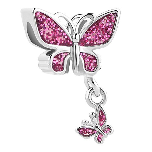 Abalorios de mariposa hermosos para regalar en cumpleaños y pulseras Pandora