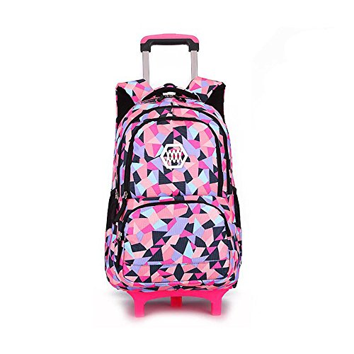 Mochila com rodinhas para meninas VILINKOU Trolley Mochila escolar Rodas Bagagem Impermeável Escalad