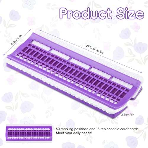 Image of Lokunn Floss Organizer Embroidery, 50 Positions, Thread Organizers for Sewing and Cross Stitch Embroidery Thread, Plastic & Non-Woven Fabric, Purple, Comes with 15 Sticky Notes
