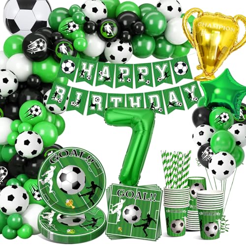 YEJIKJ Décoration Anniversaire Football - Vaisselle Fête Enfant Garçons