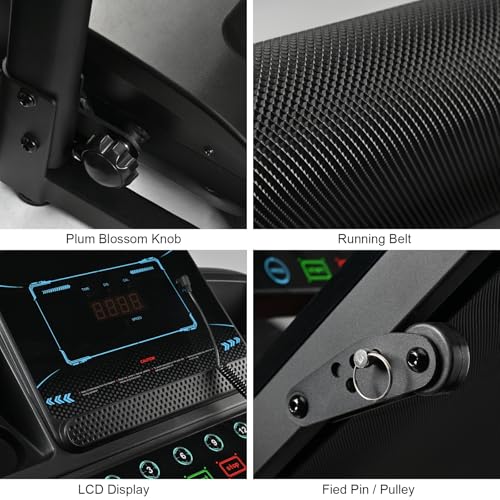 Image of Treadmills for Home Folding Electric Treadmill Portable Treadmills Walking Running Exercise Machine with Multiple Led Display Home & Office Workout Cardio Fitness Machine Black Handdrills