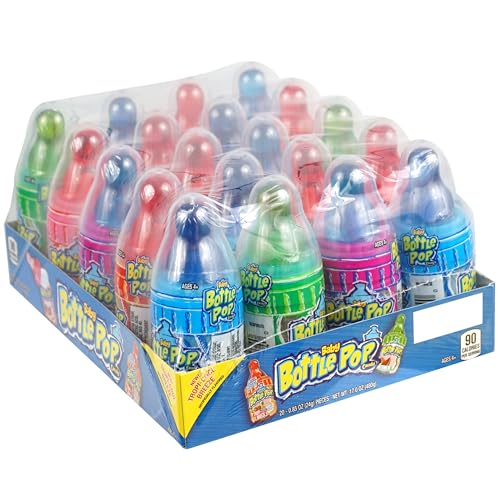 Baby Bottle Lollipops Variety Pack, 20 Count Assorted Flavors, Individually Wrapped Bulk Lollipop