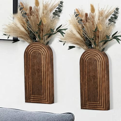 Sawoake Set of 2 Wooden Vases