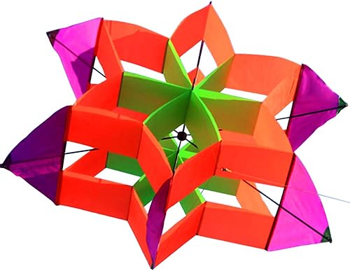 Hengda Kite - Nueva versión de 42 pulgadas tan hermosa cometa de flor de loto 3D para niños y adultos, fácil de transportar con línea de vuelo