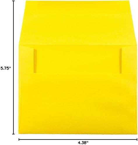 Miniatura 3 de JAM PAPER Sobres de invitación de colores A7 - 5 14 x 7 14 - Amarillo reciclado - 100 unidades