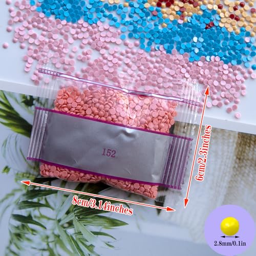 5000 Pieces Single Color Diamond Art Painting Beads,Color Code 152 Flat Bottom Round Rhinestones for Gem Painting Replacement, Round Drills for 5D Diamond Art DIY Craft