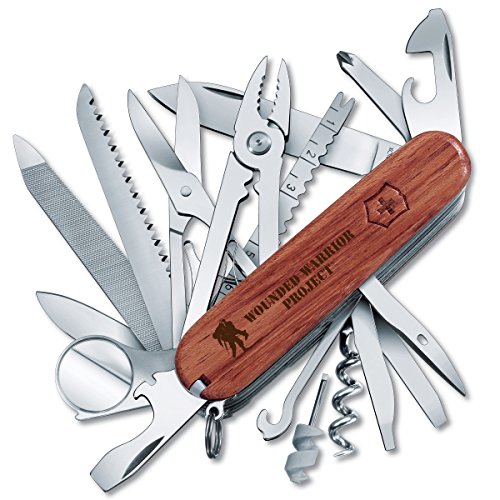 Victorinox Swiss Army Multi-Tool, SwissChamp Pocket Knife, Hardwood with WWP Logo