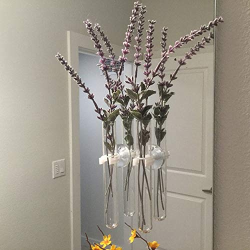 Miniatura 3 de 4 Window Vases, Glass Test Tubes Vases with Suction Cups for Propagation, hydroponic projects, Home Decor, Car Decor, Bathroom Decor Pack of 4