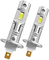 Lâmpadas LED H1 para projetor, 1:1 tamanho mini Plug and Play, farol alto e baixo, lâmpada de neblina sem ventilador, 24000LM + 600% brilho, 6500K branco frio, lâmpadas de neblina, pacote com