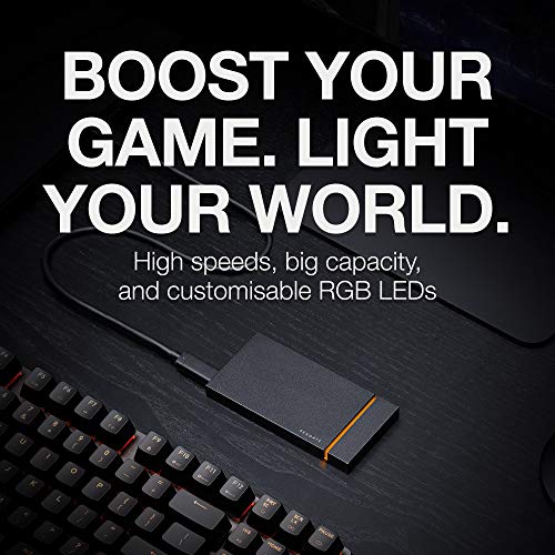 Image of Seagate Firecuda Gaming SSD 1TB up to 2000 MB /s - External NVMe Solid State Drive - USB-C USB 3.0, 3 yr Data Recovery Services, for PC Laptop (STJP1000400)