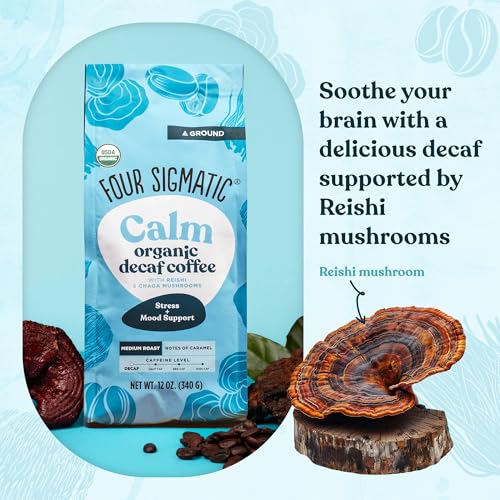 image for Four Sigmatic Calm Organic Decaf Ground Coffee | Swiss Water Decaf Cof