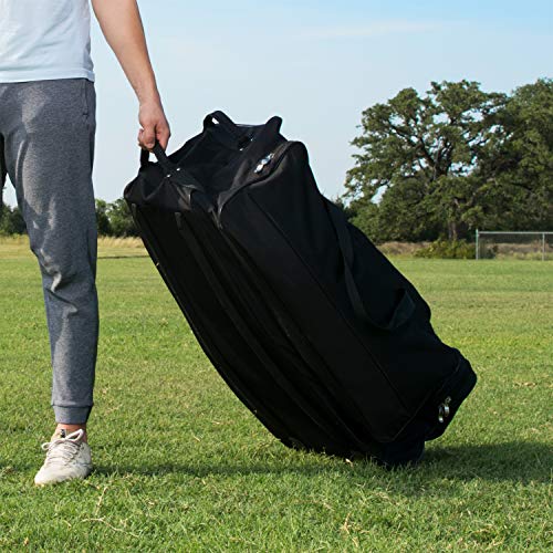 Champion Sports Tekerlekli Ekipman Çantası: Beyzbol, Futbol, Basketbol, Futbol, Hokey ve Antrenman için Tekerlekli Büyük Naylon Atletik Seyahat Çantası, Siyah
