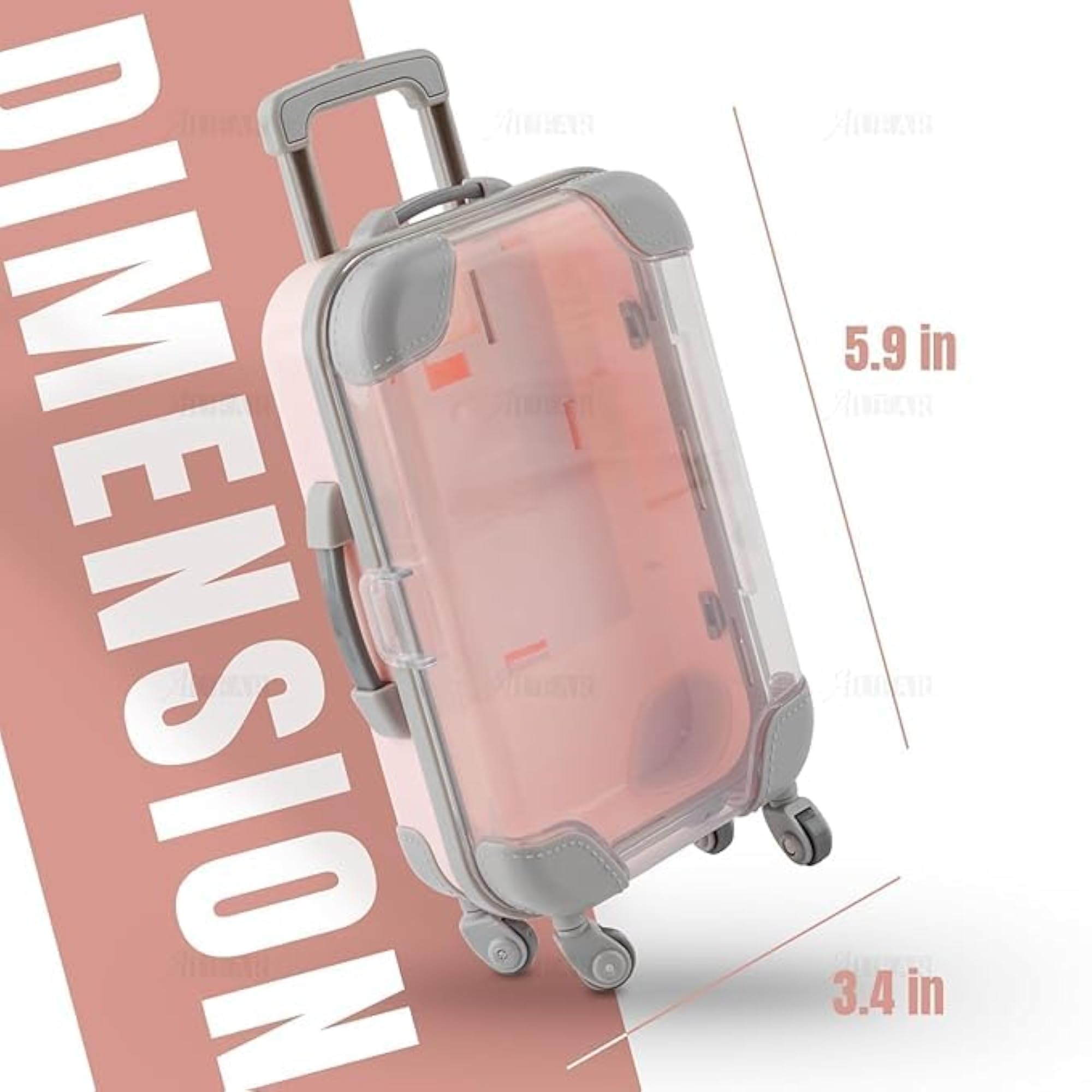 Mini Suitcase Eyelashes Box, Rolling Trolley Design