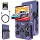XiFanHo R36S Retro Handheld Game Console 128G - 3.5“ IPS Bildschirm mit 20000+ Classic Games Tragbarer Pocket Video Game Player Open Source Linux OS mit 3200mAh Batterie(Lila)