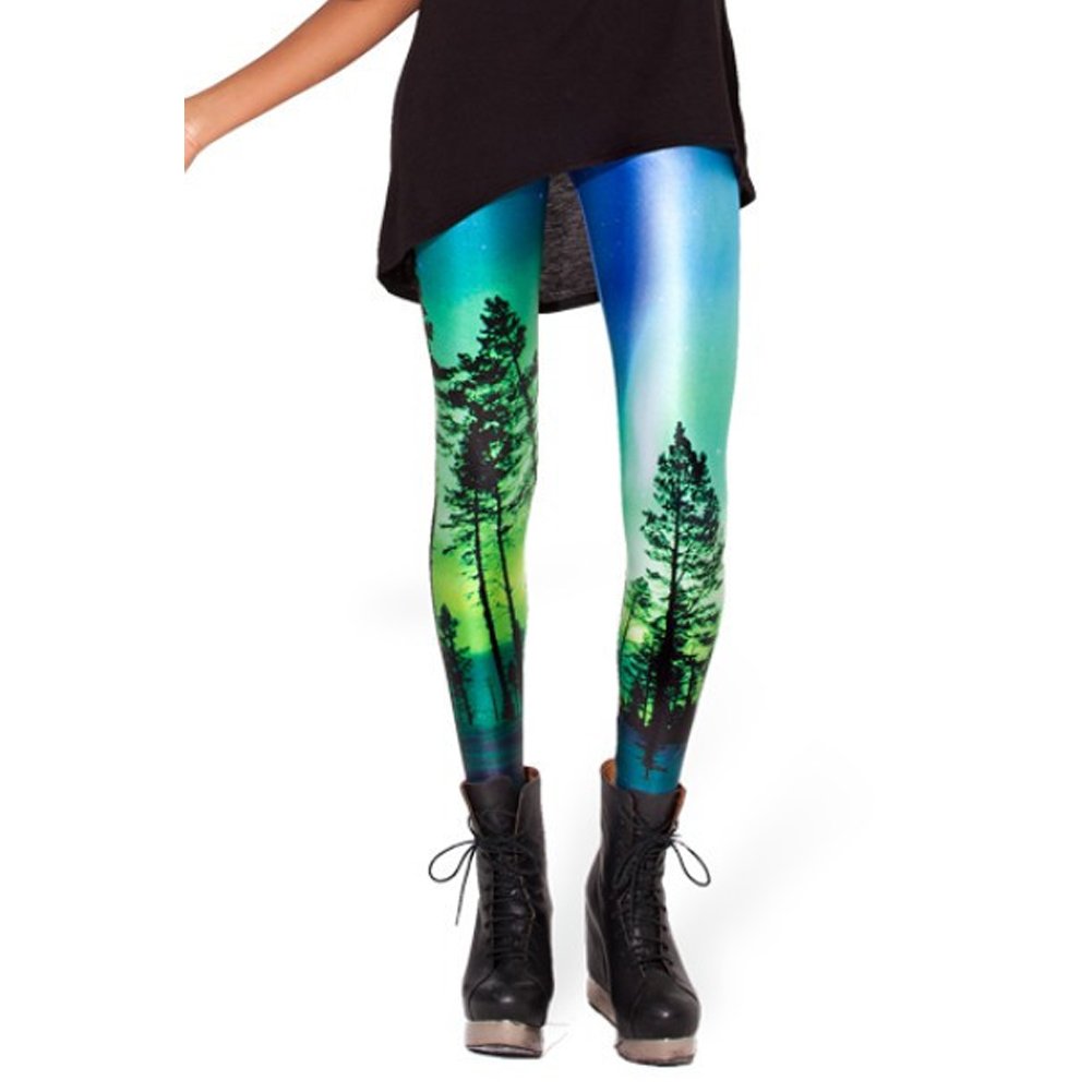 Women Leggings Galaxy Aurora Sky (S)