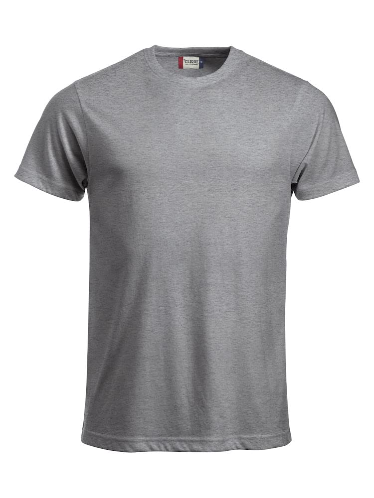 Clique Men's Grey (Grey Melange) Grey Melange Crew Neck Short-Sleeved Oeko-Tex Certified T-Shirt Xl