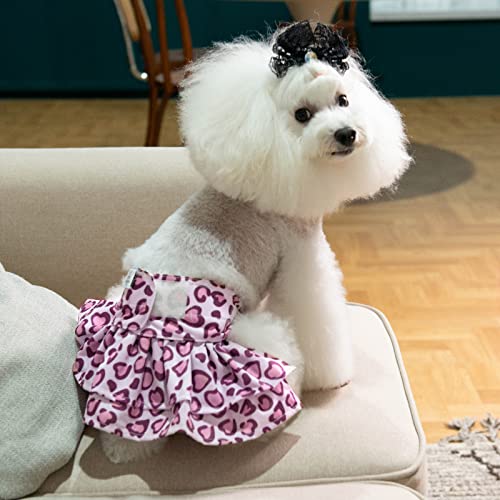 Image of CuteBone Female Dog Diapers with Skirts 3 Pack Reusable Puppy Dresses Pants for Heat Cycle Period QBD07XS