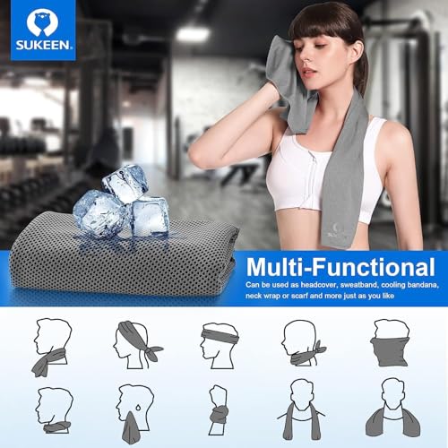 Image of KUEN [4 Pack] Cooling Towel (40 inchx12 inch), Ice Towel, Soft Breathable Chilly Towel, Microfiber Towel for Yoga, Sport, Running, Gym, Workout,Camping, Fitness, Workout & More Activities