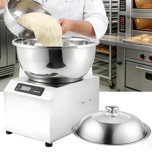 lealovengzh Amasadora EléCtrica 8kg/17,6 LB para Comercial Y DoméStico,1800w Amasadora Pan ReposteríA,Recipiente Acero Inoxidable Apto para Alimentario,Tapa Y Temporizador,para Restaurantes