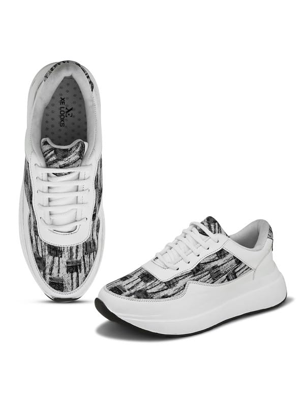 XE Looks Womens Comfortable, Attractive & Fancy White Lace up Sneakers Shoes All Day Casual Wear for Women & Girls (B0D5BKNDVH) Amazon Price History, Amazon Price Tracker