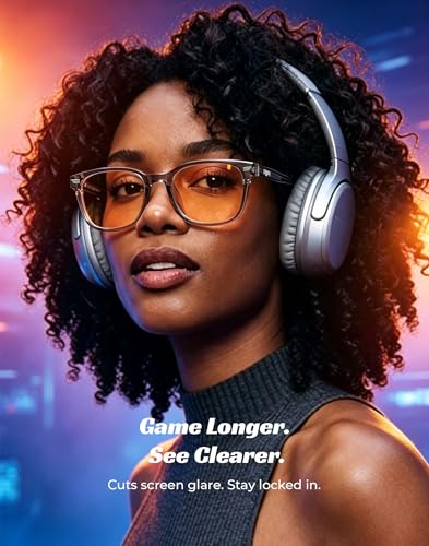 Image of TIJN Premium Blue Light Blocking Glasses for Women Men Computer Gaming Use | Square TR90 Frame Nerd Eyeglasses Anti Blue Ray with Red, Orange, Clear Lens for Computer, Phone, TV and Evening Screen Use
