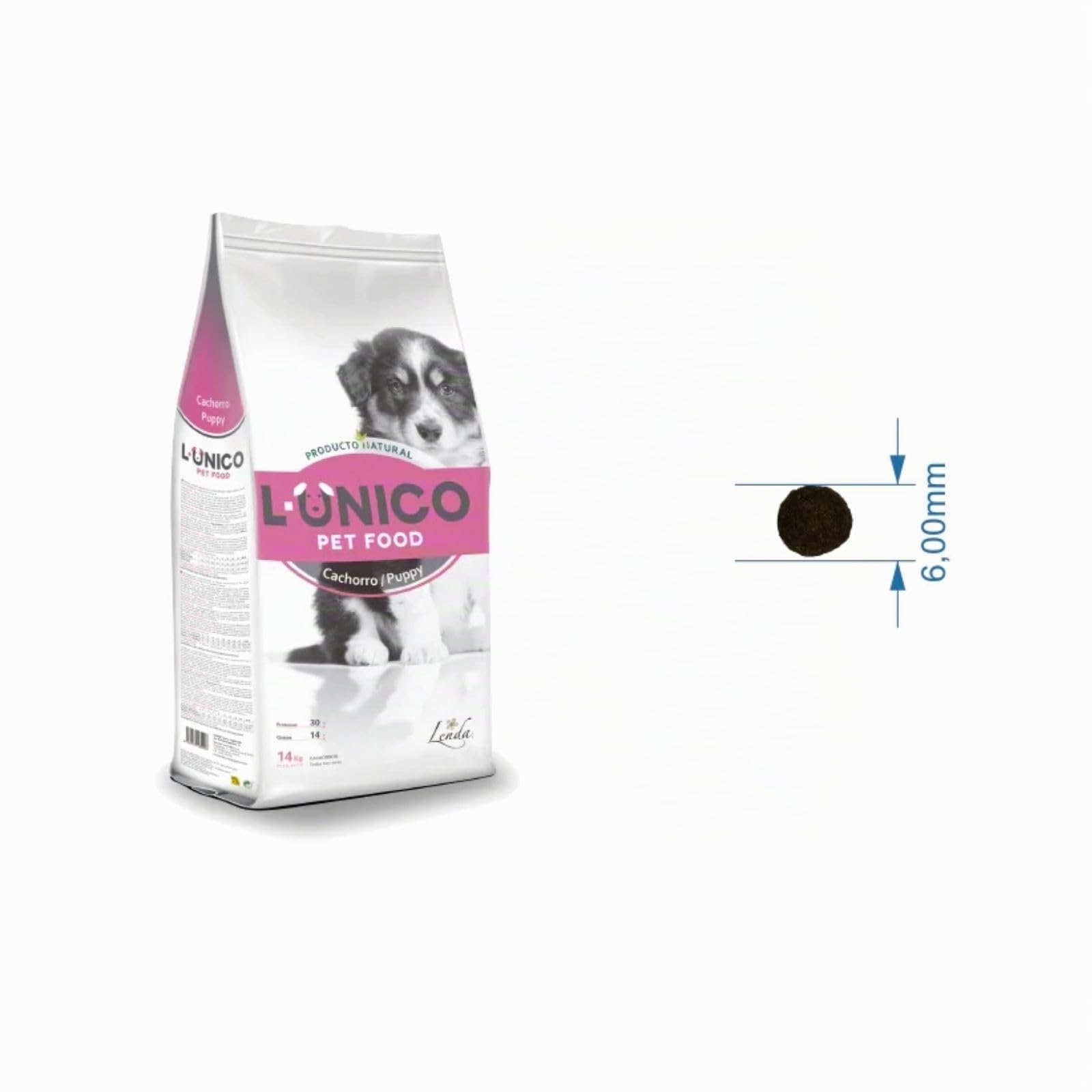 L-Único Cachorro - Pienso para Cachorros | Alimento Completo y Natural con Pollo par Perros Bebés (14Kg)
