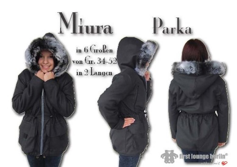 Miura Nähanleitung mit Schnittmuster für Parka, Kapuzen-Jacke oder Mantel...