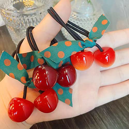 Lifhap Cute Hair Ties With Cherry Beads For Girls thumb #6