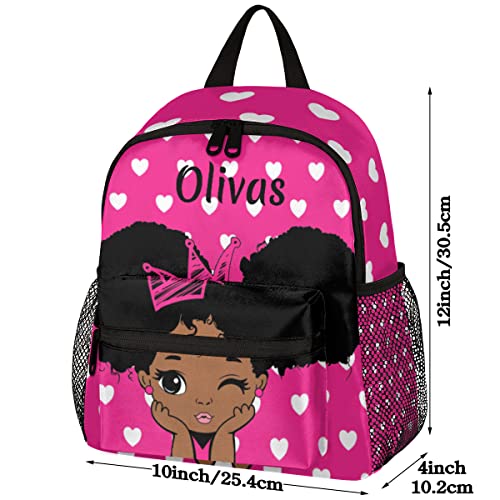 Custom Toddler Backpack Personalized Backpack, Customized Kids Backpack Afro Girl School Bag Bookbag4