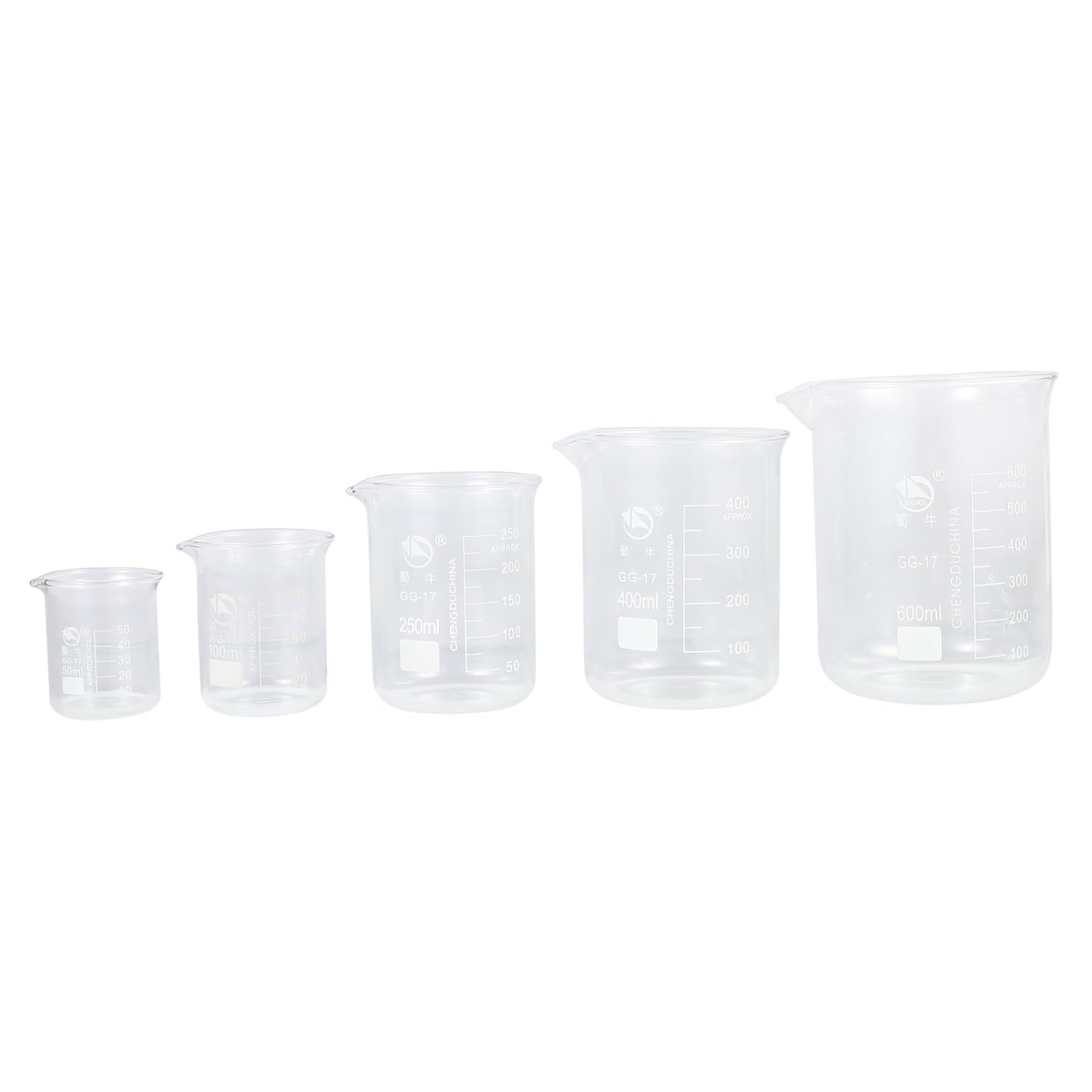 5pièces Béchers Verre Transparents Gradués Outils De Mesure Pour Tasses Doseuses Pour