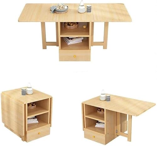 Miniatura 7 de XBWEI Mesa plegable multifuncional de madera maciza mesa de comedor mesa de comedor escritorio plegable telescópico para el hogar pequeño
