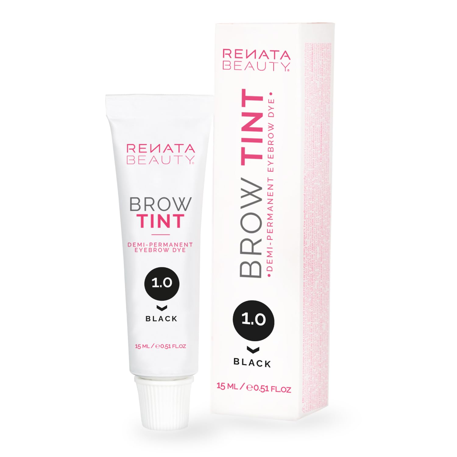 Renata Beauty Tinte para Cejas – Coloración Para el Tratamiento de Cejas – Efecto Duradero Hasta 5 Semanas – Color de Cejas Hidratante y Acondicionador [Negro]