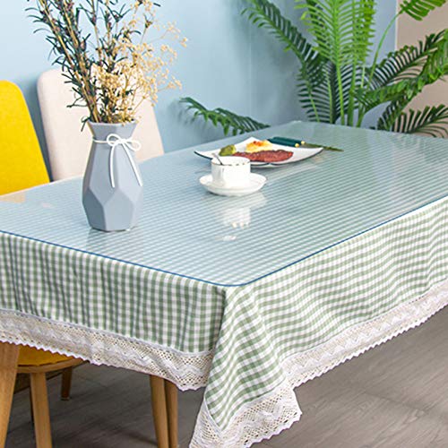 Geovne Waterproof Heavy-Duty Plastic TableclothSoft Glass PVC Clear Table Cover Protector15mm Thick Desk CoverRectangleSquareChildren Painting Cover Pad63 Sizes 50x80cm20x31in