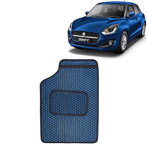 Image of Kingsway Dotted Design Car Floor Foot Mats Universal Fit for Maruti Suzuki Swift, Model Year : 2021 Onwards, Water and Dustproof, Color Blue, Set of 5 Pieces
