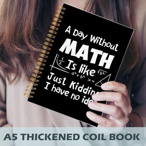 Yhtrg Funny Math Notebook, A Day Without Math Is like Just Kidding I Have No Idea Spiral Journal Notebook, Funny Gift for Teacher, 5.5x8.3 Inch - Image 6
