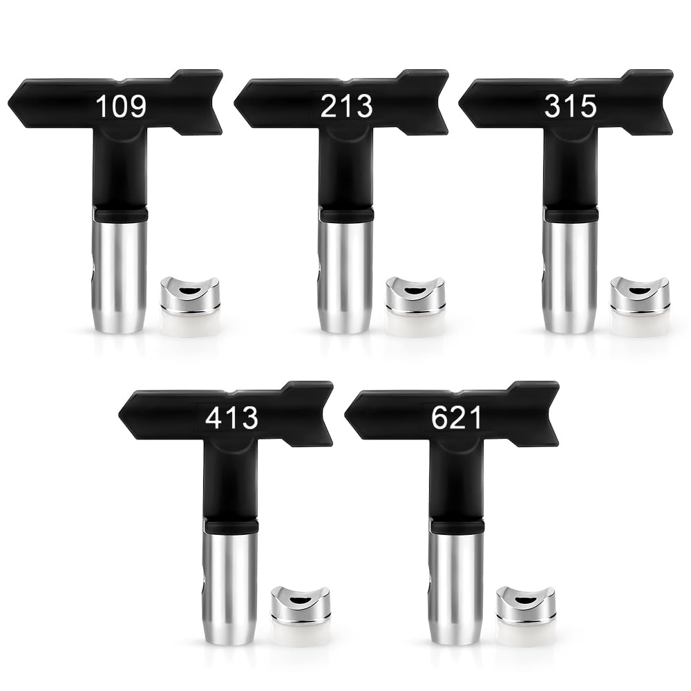 Buse d'embout pulvérisation airless réversible (Lot de 5 tailles 109 à 621) pour pistolet peinture