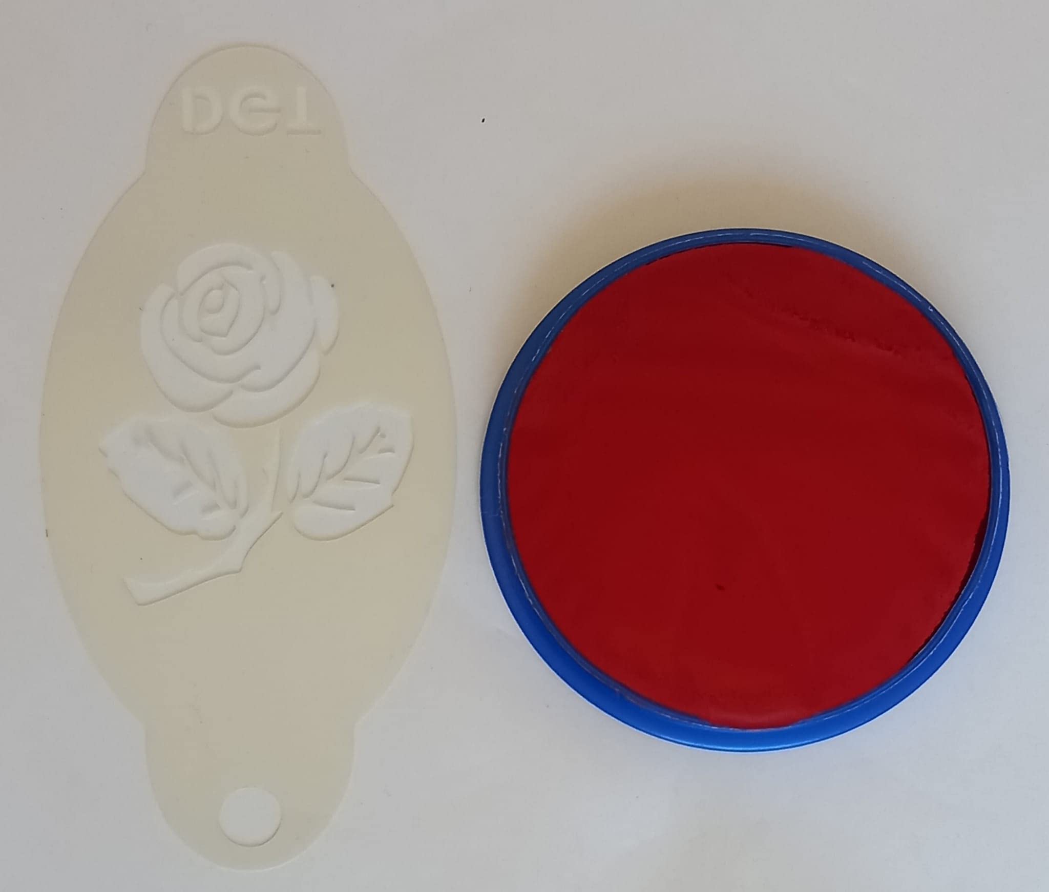 Dazzle Glitter TattoosEngland face Painting Set with 2 x Oval Rose Stencil and red Paint Rugby Football 6 Nations World Cup