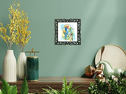 Image of Casa Rica Photo Frame Painting Wall Hanging home decoration for Wall, Living /Bed Room, Lobby(12inch x12inch) Laser Cut(Multicolor) (Blue Ganesh ji)