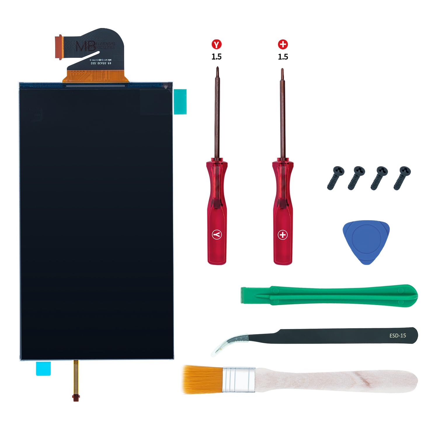 Wigearss Schermo LCD di Ricambio e Kit di Strumenti di Riparazione per Nintendo Switch Lite