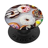 Cute colourful donuts dounat donout circle round food sugar PopSockets Swappable PopGrip