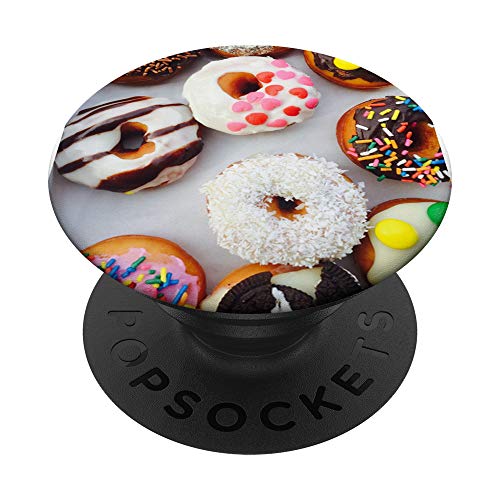 Cute colourful donuts dounat donout circle round food sugar PopSockets Swappable PopGrip