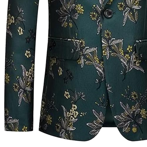 Mens Embroidery Tux Dress Suit Jacket Formal Print Prom Blazer Dinner Slim Fit Sport Coat 5