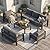 Solaste Aluminum Patio Furniture Set,5 Pieces Modern Outdoor Conversation Set Sectional Sofa with Upgrade Cushion and Coffee Table,Grey