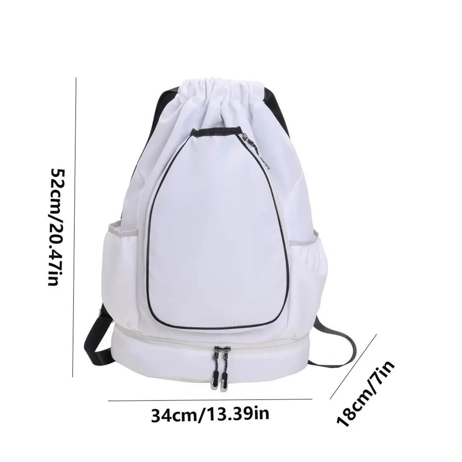 Raquetero Tenis Mochila for Raqueta De Tenis con Bolsillo for Zapatos, Bolsa Deportiva Gran Capacidad for Bádminton, Correa Ajustable, Cierre Cordón, 2 Raquetas