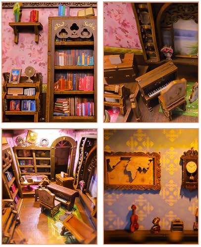 DIY Book Nook Kit 3D Wooden Puzzle, Mini House Book Nook Craft Set, Bookshelf Decoration, Library Model, 223 Puzzles, A Gift for Book Lovers (Book Store) - Image 2