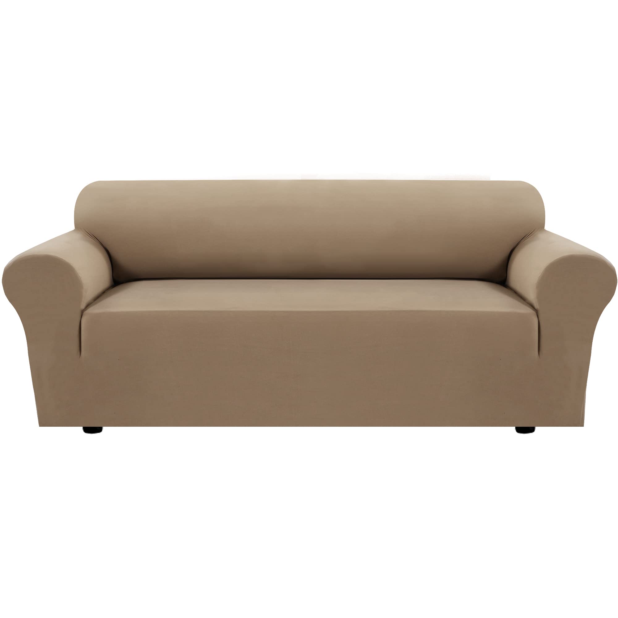 Photo 1 of H.VERSAILTEX 2023 New Version Sofa Cover 1-Piece Stretch Couch Covers for 3 Cushion Couch Sofa Slipcover Spandex Non Slip Soft Form Fit Furniture Protector with Elastic Bottom (XL Sofa, Warm Sand) XL Sofa Warm Sand