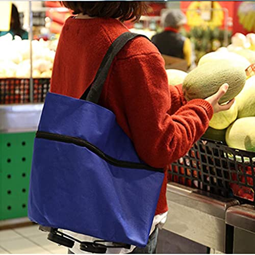 YBYWL Einkaufstasche 2 In 1 Faltbare Einkaufswagen Einkaufstrolley-Tasche mit 2 Rädern, Leichte Gepäck Tasche… – Bild 7