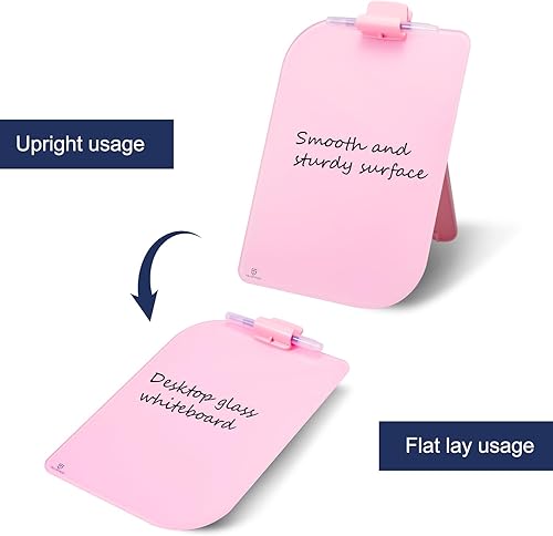 Miniatura 6 de TSJ OFFICE Pizarra blanca de escritorio pequeña  Pizarra de cristal de borrado en seco de 12 x 8 pulgadas con soporte, tablero de escritorio para el